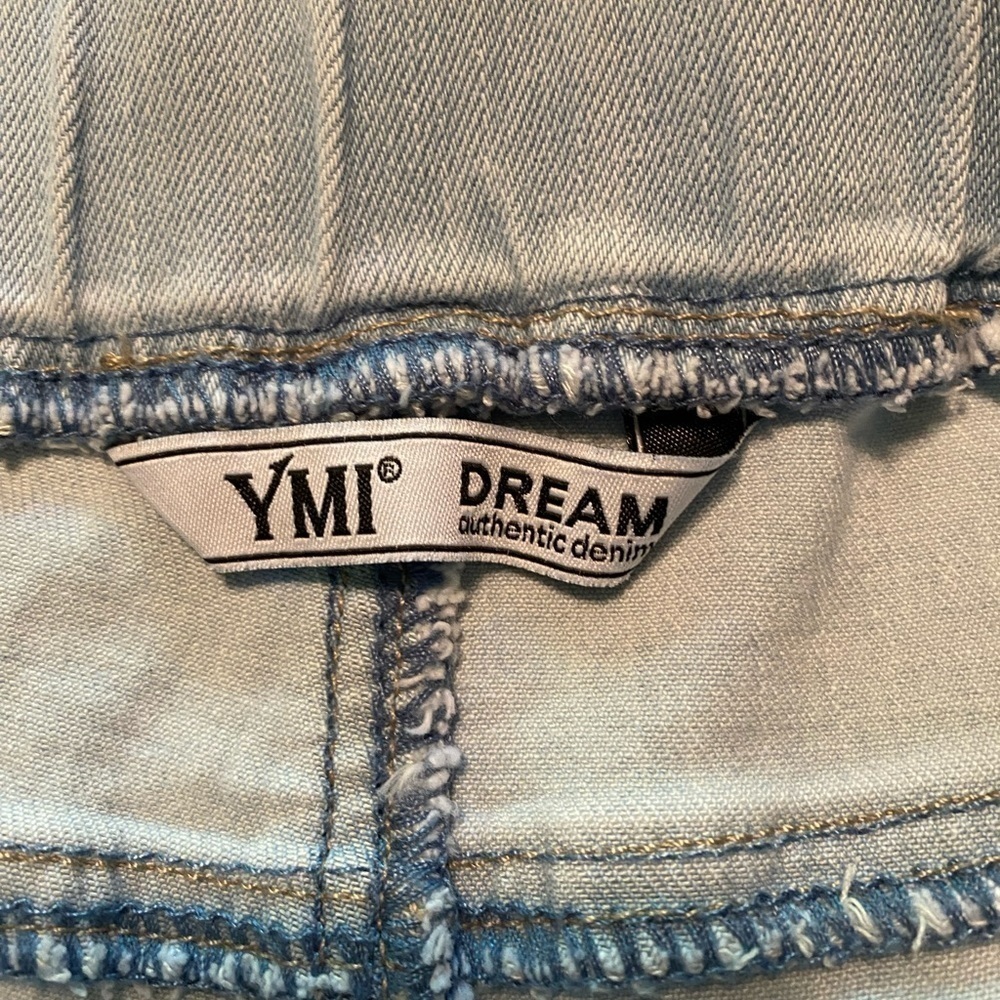 YMI Womens Dream Collection High Rise Tie Waist Distressed Shorts Size 3X - Picture 8 of 13